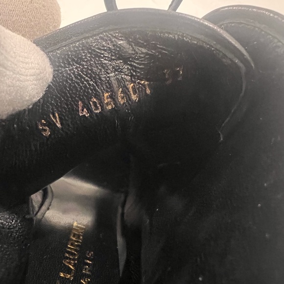 $1295 SAINT LAURENT Paris Studded Fringe Black Bootie 37 7US Made in Italy - Picture 9 of 12